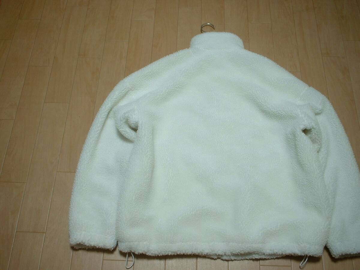 GAPビッグロゴフリースボアジャケットLリラックスシルエット正規ギャップ白ホワイトジップアップオーバーサイズブルゾン防寒アウター_画像2