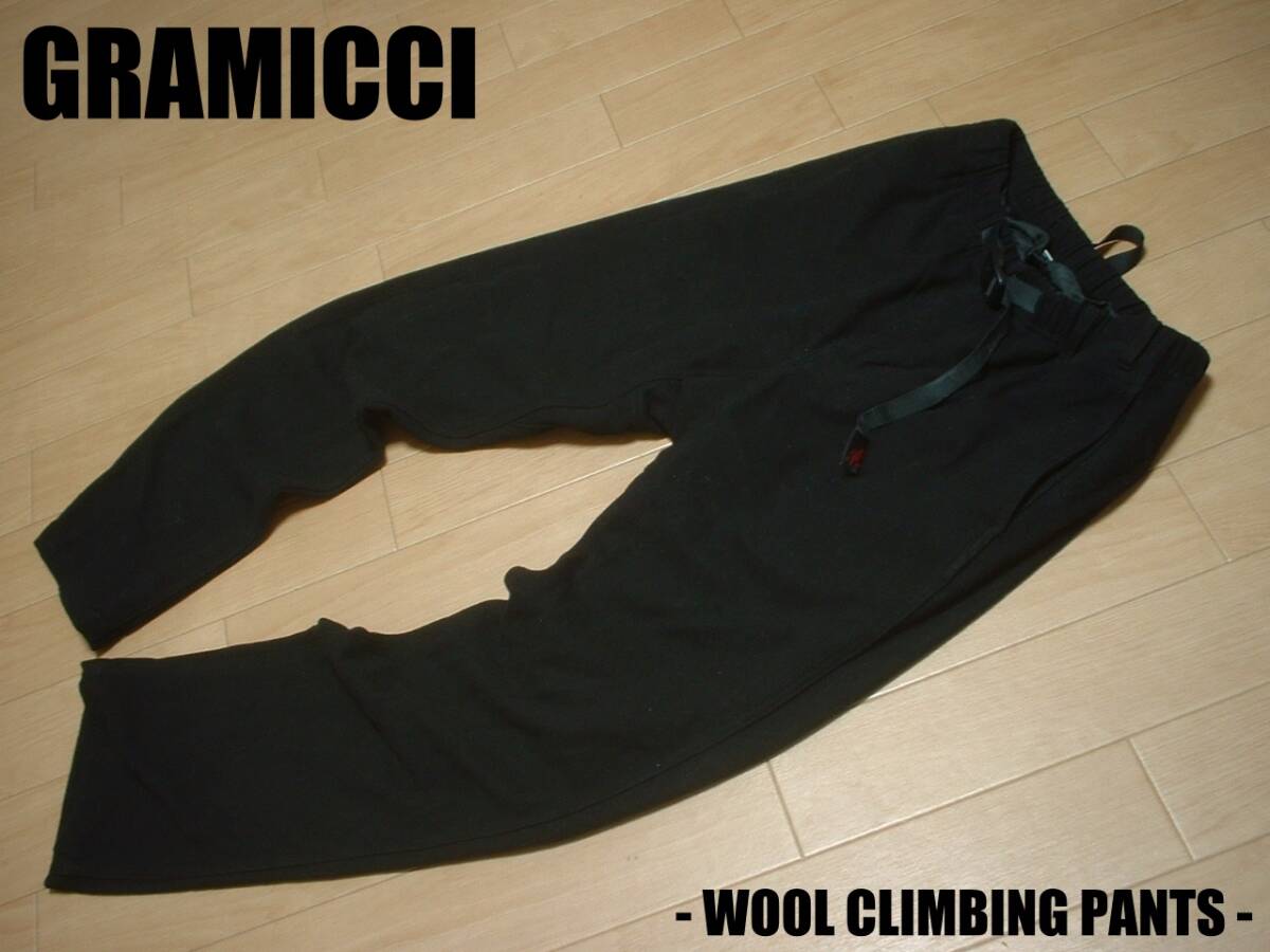 GRAMICCIウールブレンドクライミングパンツASIA-M正規グラミチGMP-21F058ブラック黒ベルクロガゼットトラウザーズWOOL PANTSアウトドア_画像1