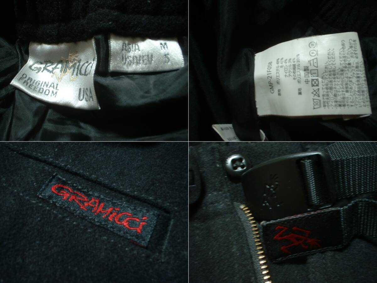 GRAMICCIウールブレンドクライミングパンツASIA-M正規グラミチGMP-21F058ブラック黒ベルクロガゼットトラウザーズWOOL PANTSアウトドア_画像3