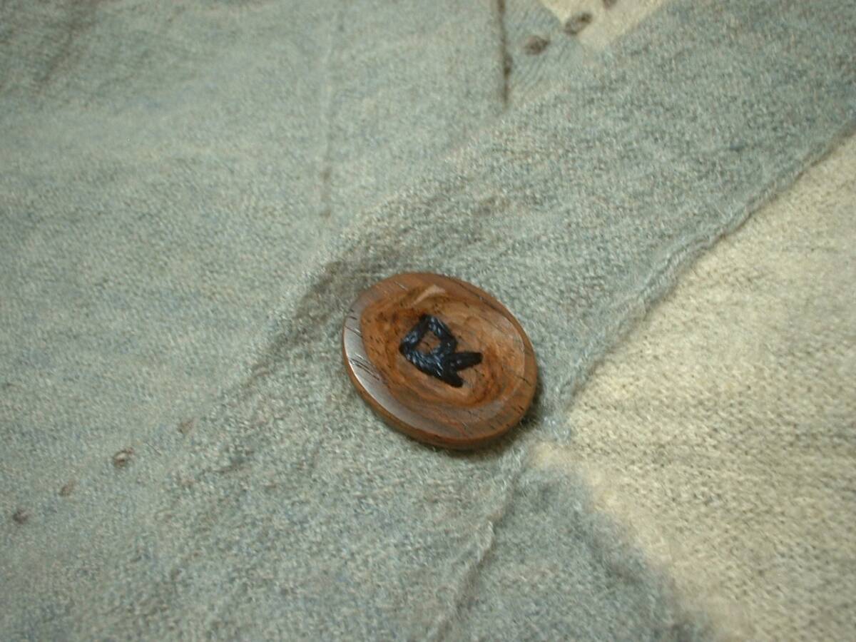  высококлассный 45RPM переключатель лоскутное шитье шерсть кардиган 4 мужской XL свитер стандартный four чай пять a-rupi- M MADE IN JAPAN серый x бежевый 