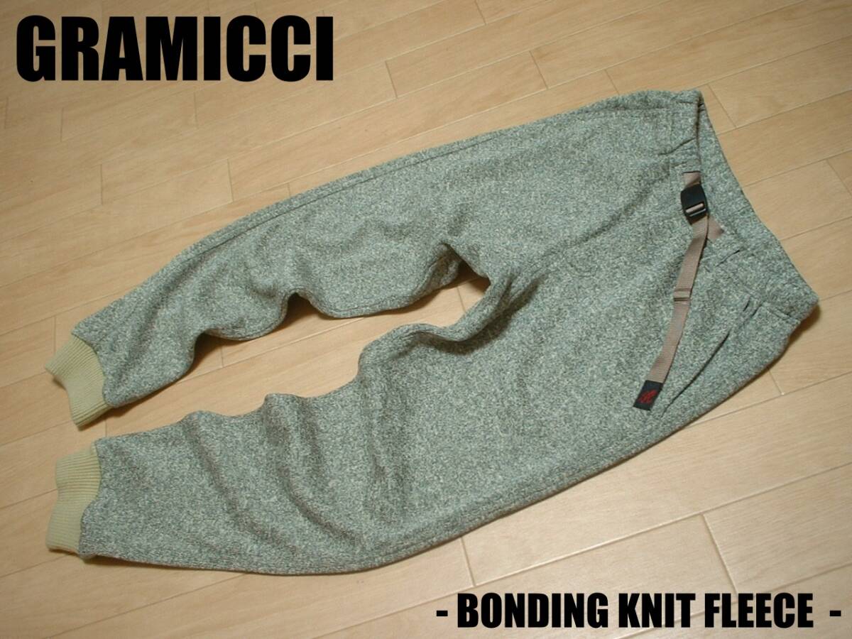 GRAMICCIボンディングニットフリースナローリブパンツ杢グレーM正規G2FU-P018グラミチ防寒ベルクロガゼット暖パンアウトドア_画像1