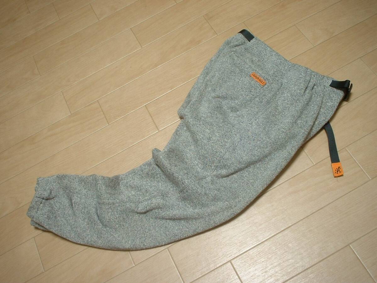 GRAMICCIフリースパンツ杢グレーMクライミングクロップド正規GMP-17F925グラミチ防寒ベルクロガゼット暖パンアウトドア_画像5