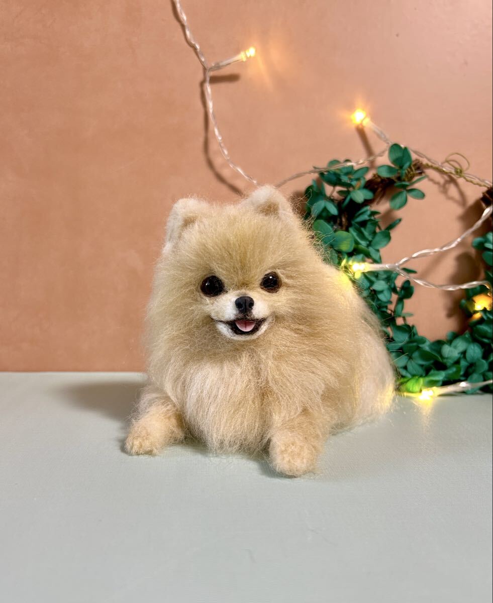 羊毛フェルト　ふわもこポメラニアン_画像1