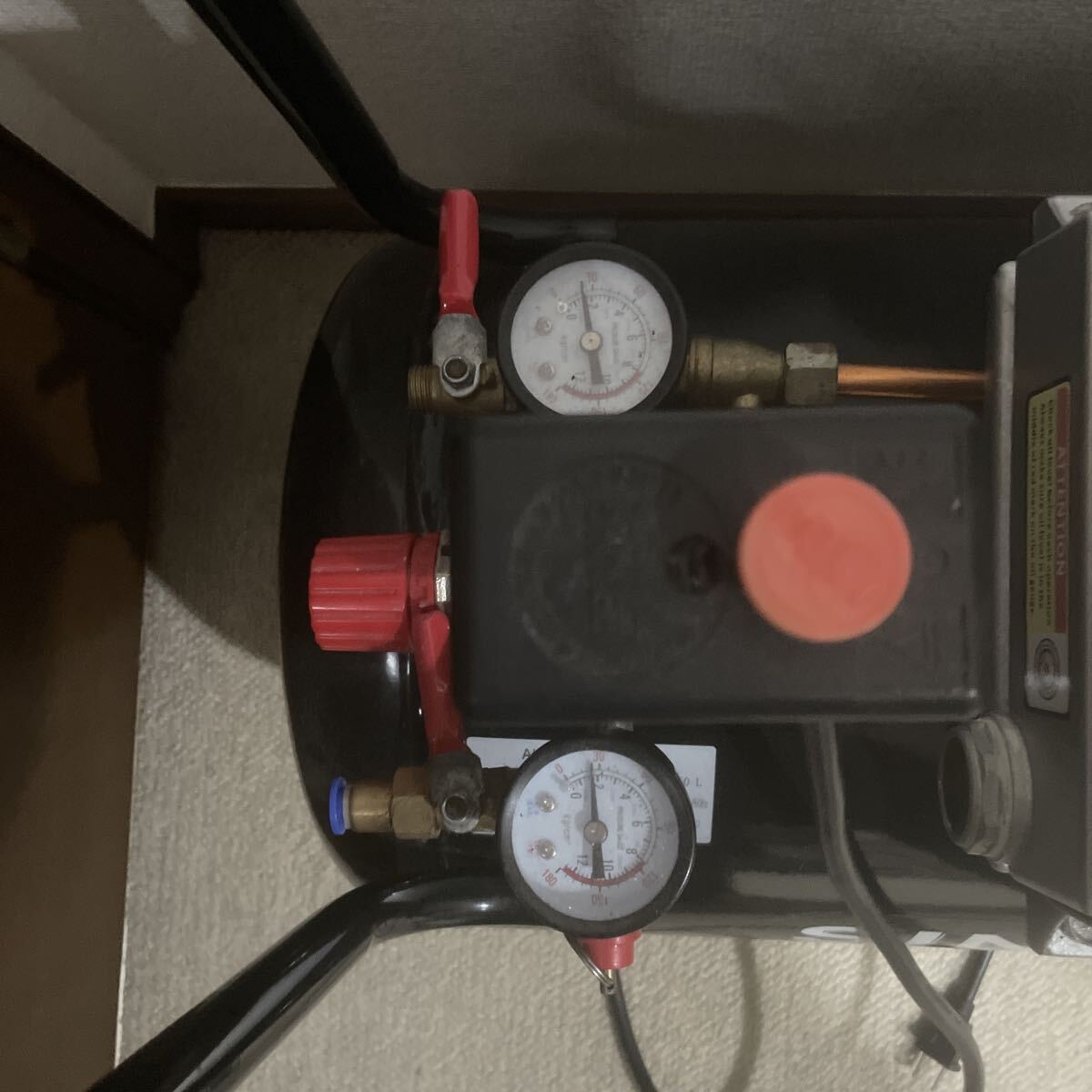 Sinyam 50L エアーコンプレッサー 電動 3HP 良好動作品_画像7