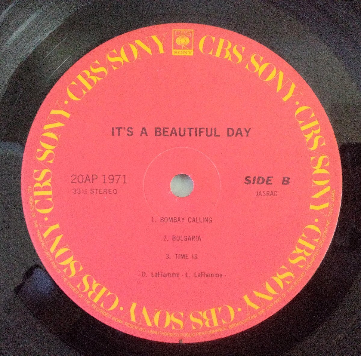 DA329 LP レコード It's a Beautiful Day イッツ・ア・ビューティフル・デイ White Bird、Bombay Callingを含む全7曲 CBS ソニー_画像7