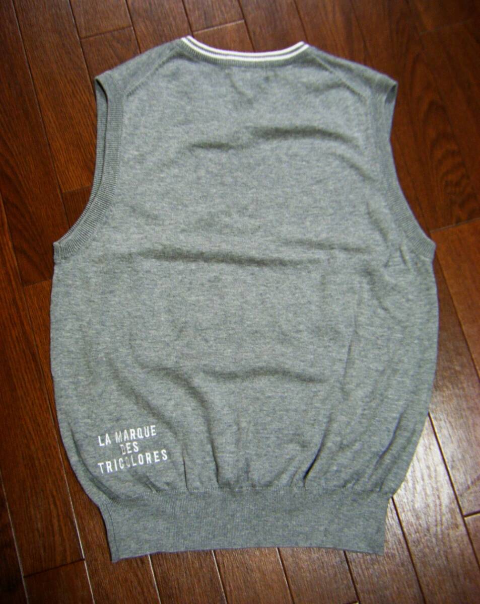 超伸縮/良品〇ルコックGOLF ベスト L 刺しゅうロゴ グレー_画像3