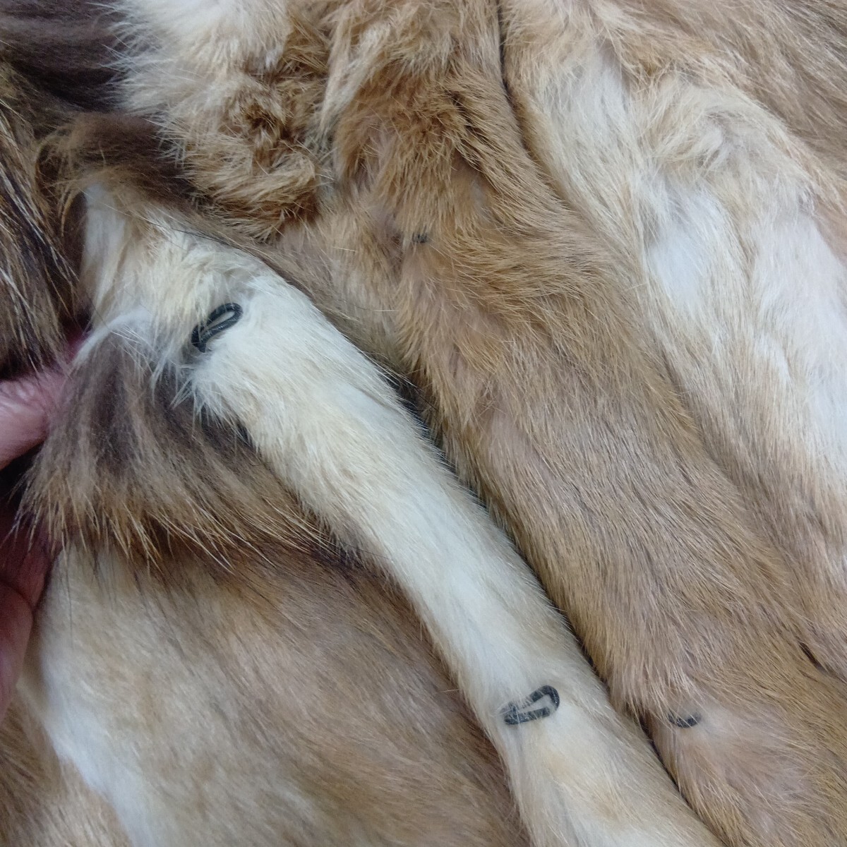 B2387 ラビット リアルファー ハーフコート 毛皮 ブラウン レディース フリーサイズ アウター ジャケット 中古 y2k 同梱不可_画像10