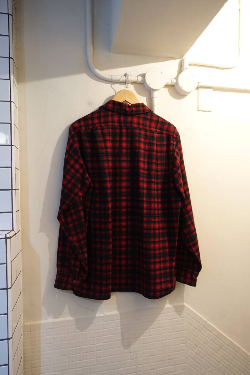 ペンドルトン　50’ｓ　50年代　ウールシャツ　チェックシャツ　美品　サイズＭ　ヴィンテージ　赤ダークグレーベース_画像5