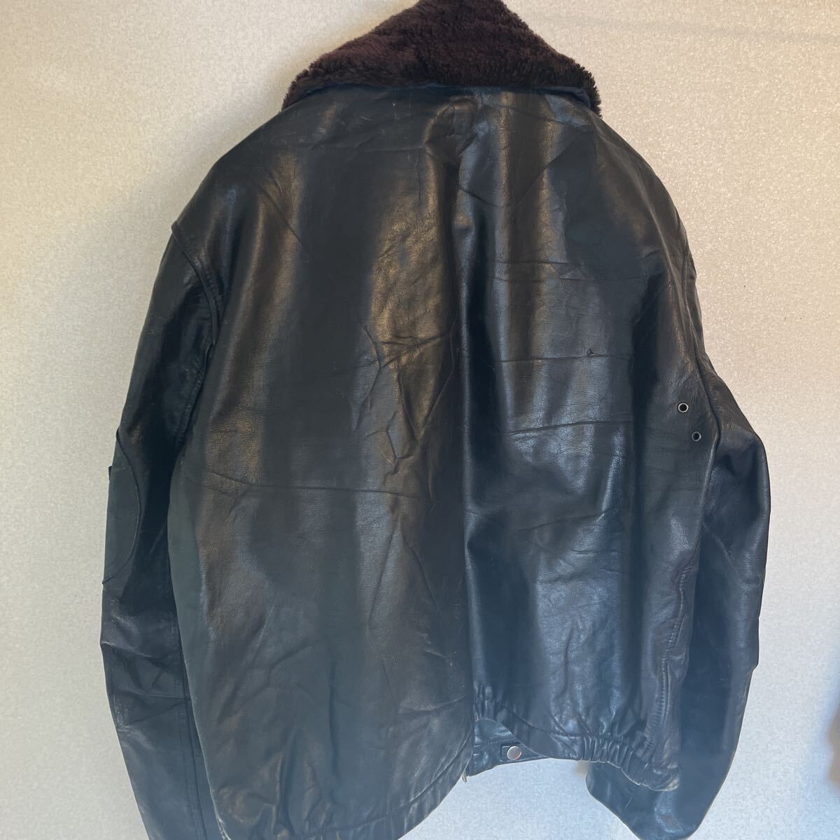 フランス軍 パイロットレザージャケット フライトジャケット 本革 ヴィンテージ 80s レザー G-1 民間品_画像8