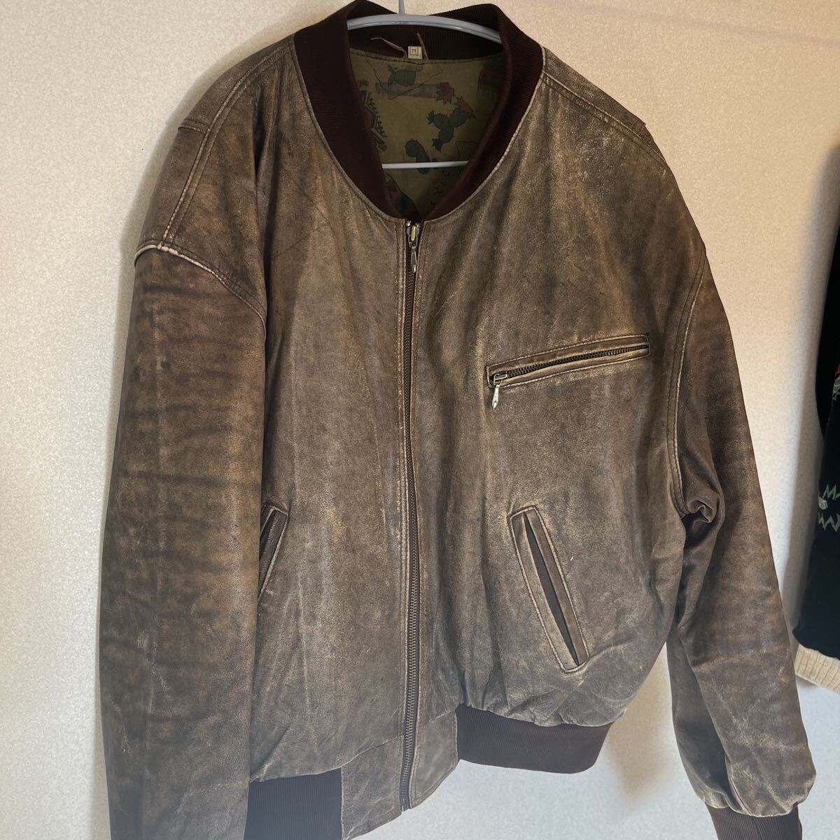 レザージャケット フライトジャケット 本革 古着 ブルゾン ボンバージャケット ヴィンテージ YKK_画像1