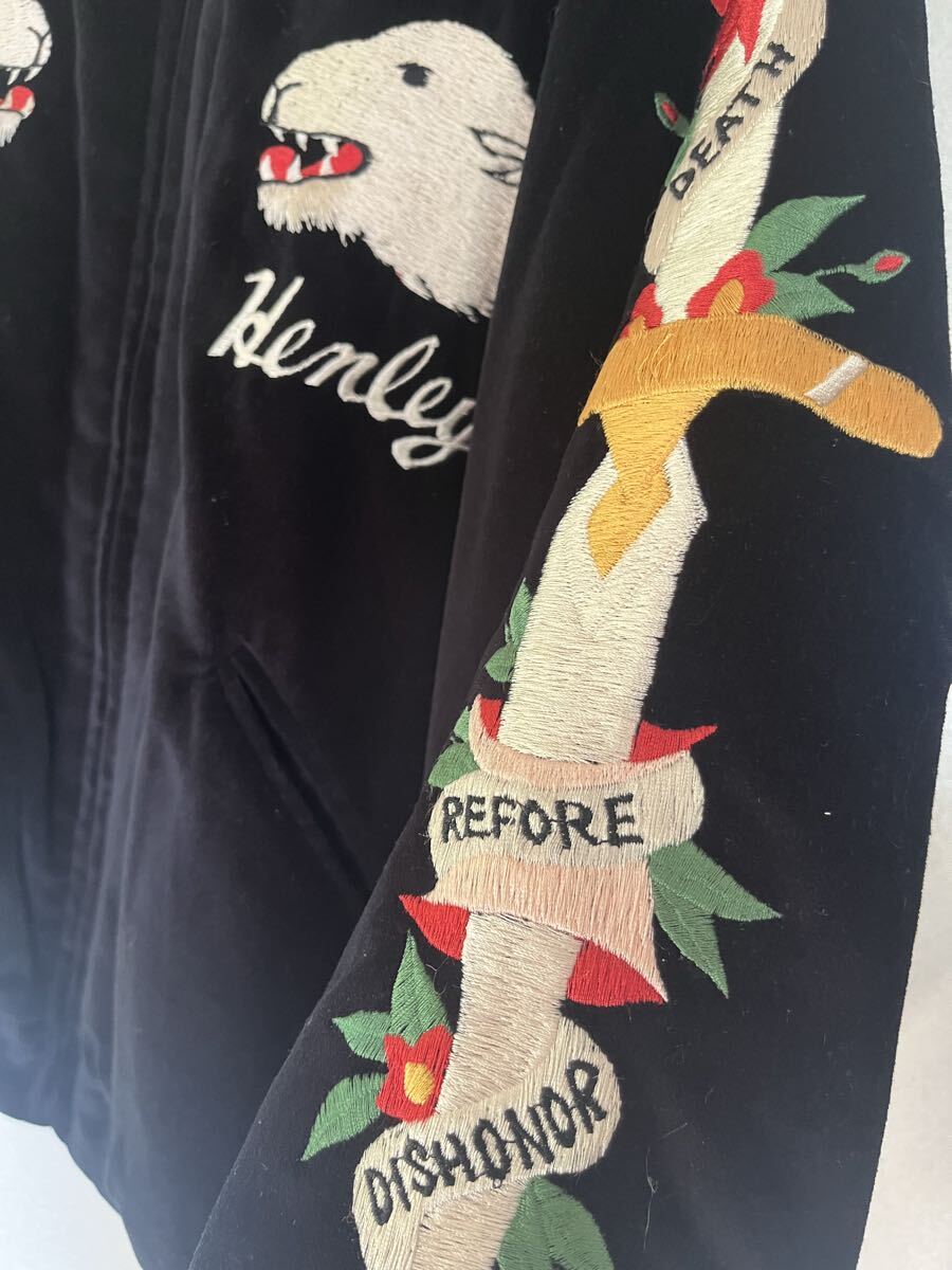 テーラー東洋 スーベニアジャケット リバーシブル 刺繍 別珍 ベロア ブラック_画像5