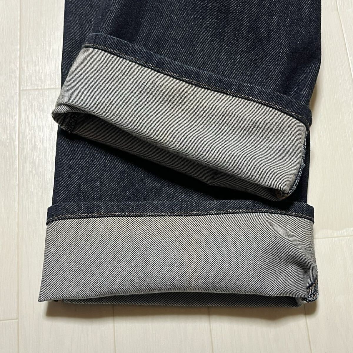 インターメッツォ ジーンズ デニムパンツ ストレッチ ジーパン 革パッチ インディゴ 濃紺_画像8