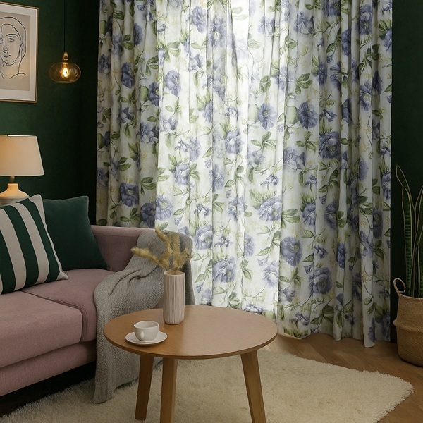 レースカーテン 2枚組 幅150 丈228㎝ 高機能 ミラー 遮像 UVカット アジャスターフック ローズ柄 おしゃれ 華やか_画像2