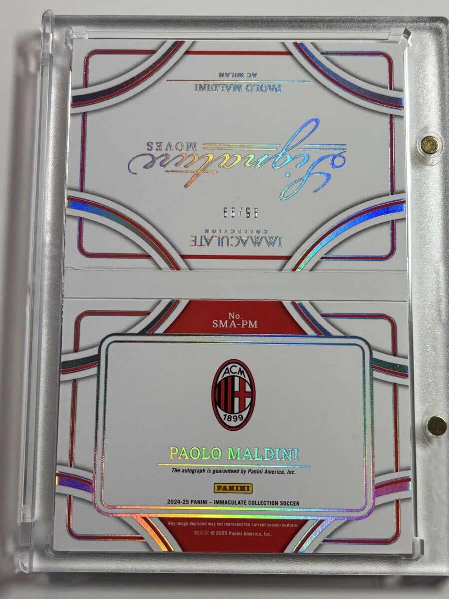 マルディーニ【直筆サイン】2024-25 Panini Immaculate Signature Moves Booklet AC Milan Paolo Maldini Auto /99 ACミラン Autograph_画像2