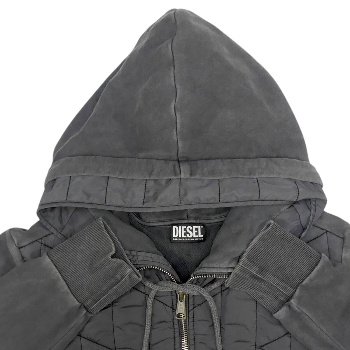 即決★DIESEL★メンズ M ジャケット ディーゼル グレー フード ブルゾン 長袖 ジャンパー 上着 アウター パーカー フーディー_画像3