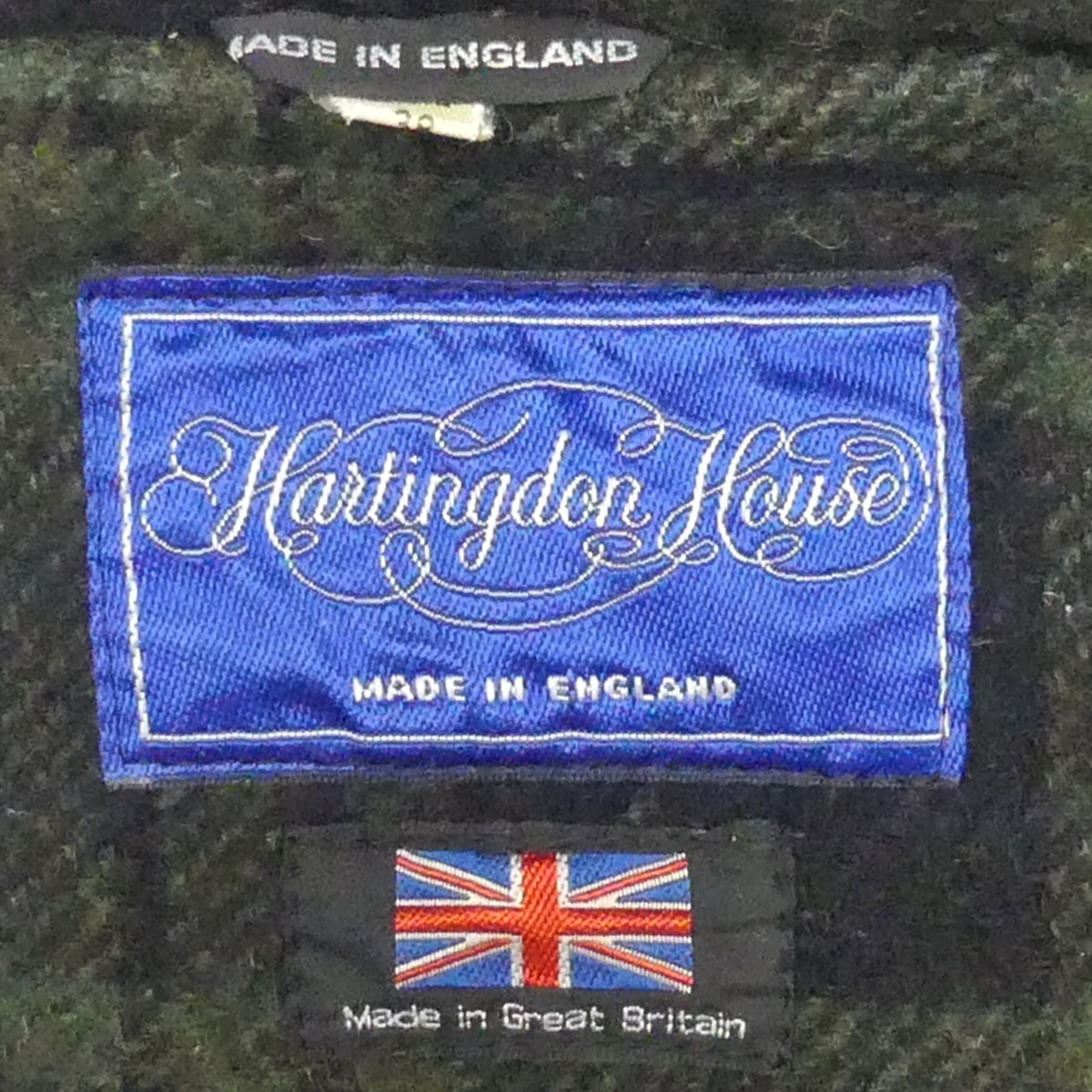 即決★英国製 Hartingdon House★メンズM ダッフルコート ハーリントンハウス 38 黒 チェック 通勤 ジャケット ウール ロングコート_画像7
