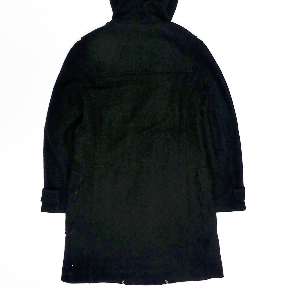 即決★Burro Harris Tweed 別注★メンズM ダッフルコート バーロウ ハリスツイード コラボ 黒 内地ストライプ ジャケット ロングコート_画像3