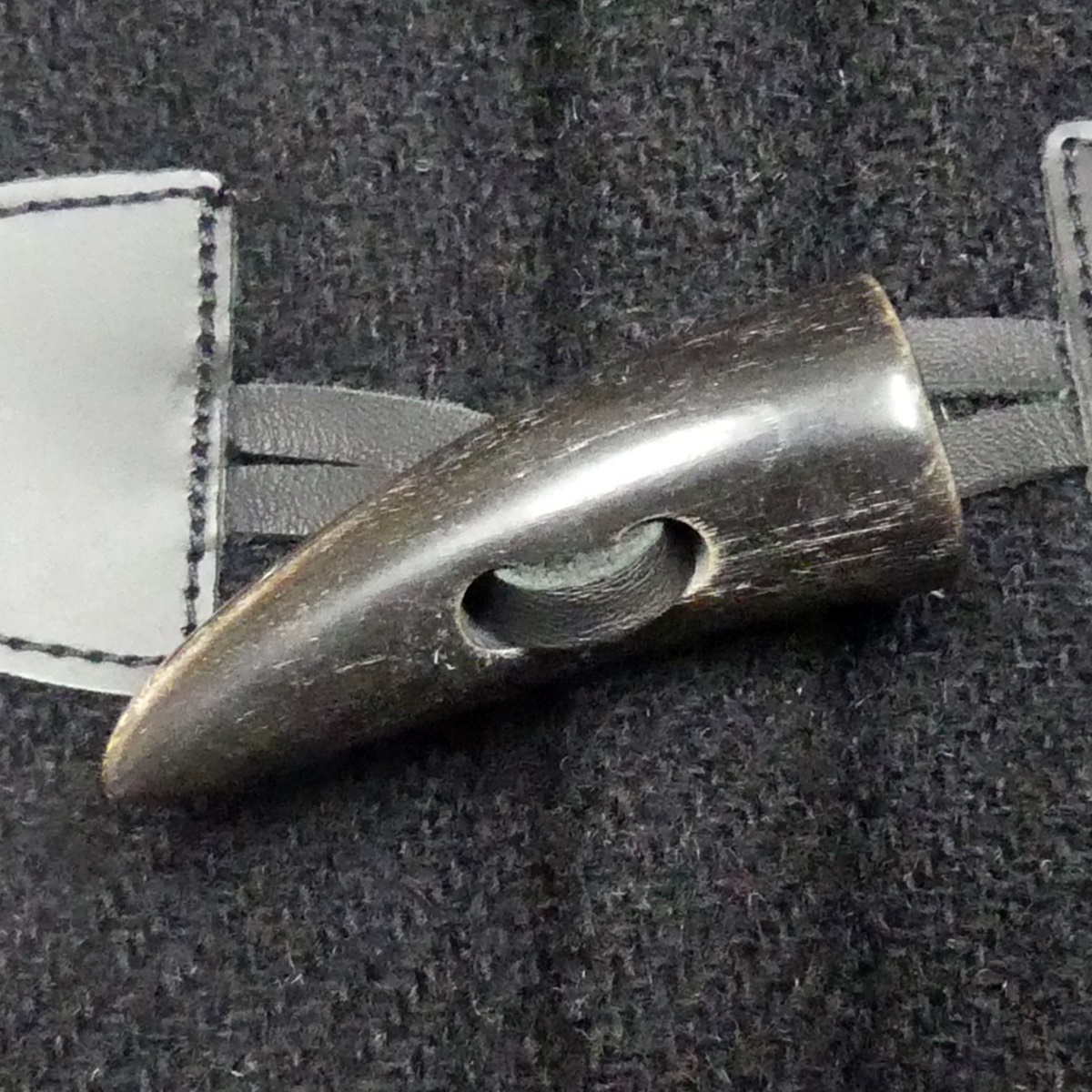 即決★Burro Harris Tweed 別注★メンズM ダッフルコート バーロウ ハリスツイード コラボ 黒 内地ストライプ ジャケット ロングコート_画像6