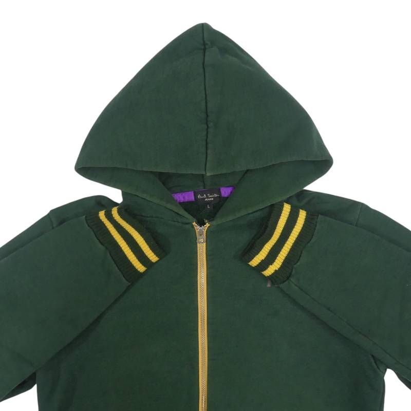 即決★Paul Smith★メンズ L スウェット フーディー パーカー ポールスミス 緑 グリーン トレーナー カットソー ウール ウォッシュ加工_画像3
