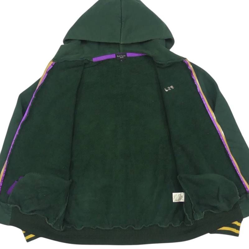 即決★Paul Smith★メンズ L スウェット フーディー パーカー ポールスミス 緑 グリーン トレーナー カットソー ウール ウォッシュ加工_画像4