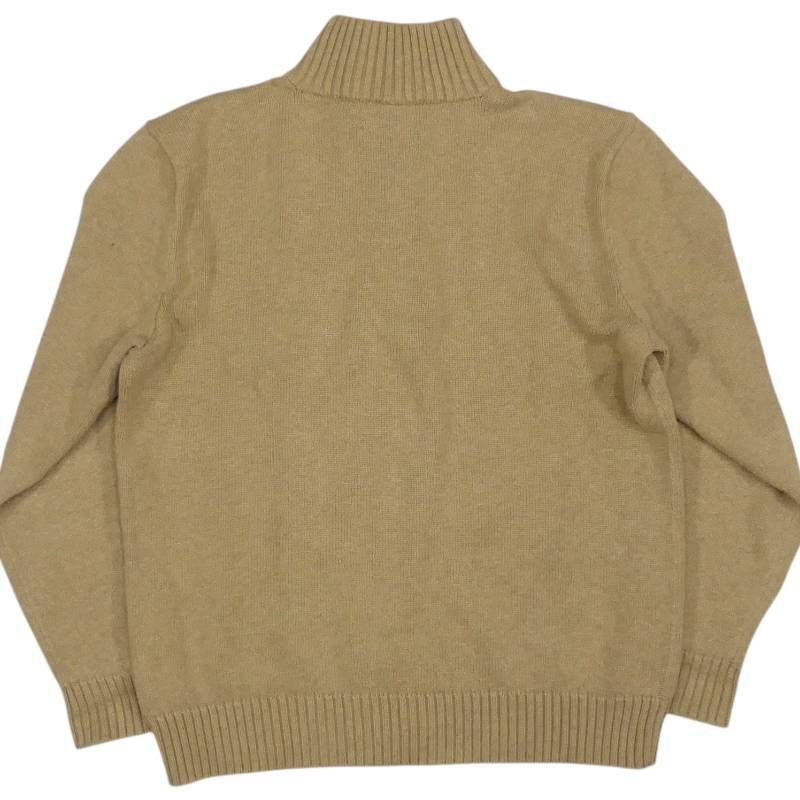 即決★POLO RALPH LAUREN★メンズ M ニット セーター ラルフローレン 茶 ベージュ ハーフジップ ポニー刺 長袖_画像2