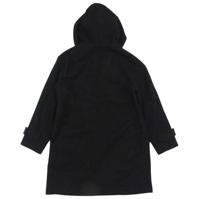 即決★MARGARET HOWELL★メンズ M ダッフルコート マーガレットハウエル 黒 ウール フーデッドコート ロングコート 通勤 ジャケット 通学_画像2