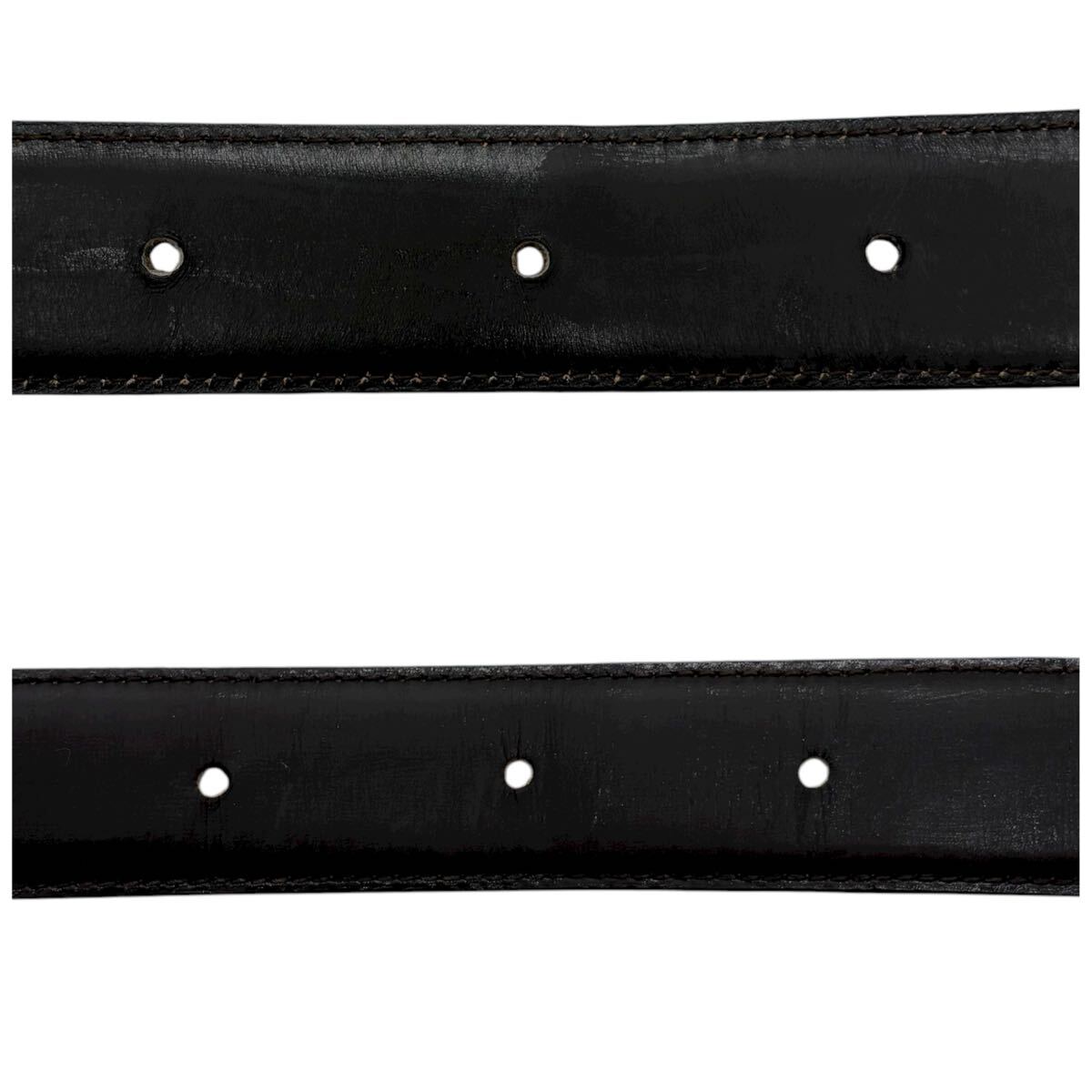 【美品/最高級】LOEWE ロエベ ベルト アナグラム デカロゴ レザー ブラック 黒 ゴールド金具 通勤 通学 ビジネス メンズ 3cm幅_画像4