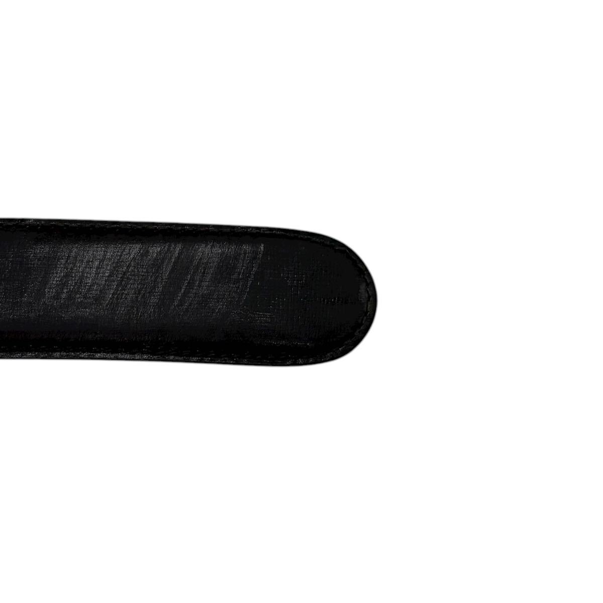 【美品/最高級】LOEWE ロエベ ベルト アナグラム デカロゴ レザー ブラック 黒 ゴールド金具 通勤 通学 ビジネス メンズ 3cm幅_画像5