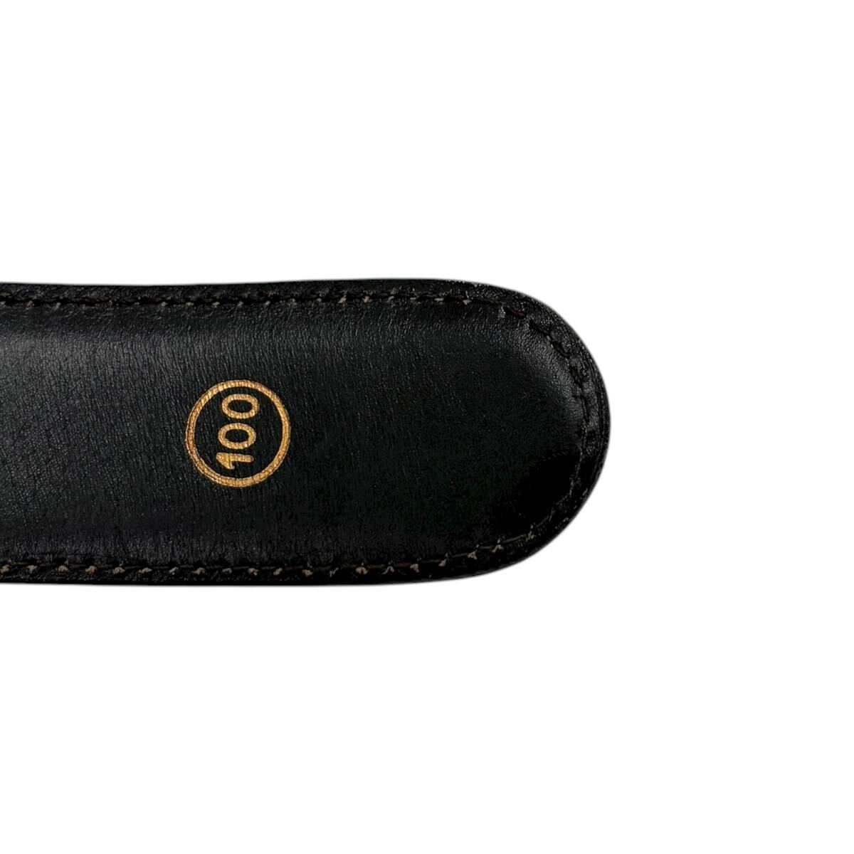 【美品/最高級】LOEWE ロエベ ベルト アナグラム デカロゴ レザー ブラック 黒 ゴールド金具 通勤 通学 ビジネス メンズ 3cm幅_画像6