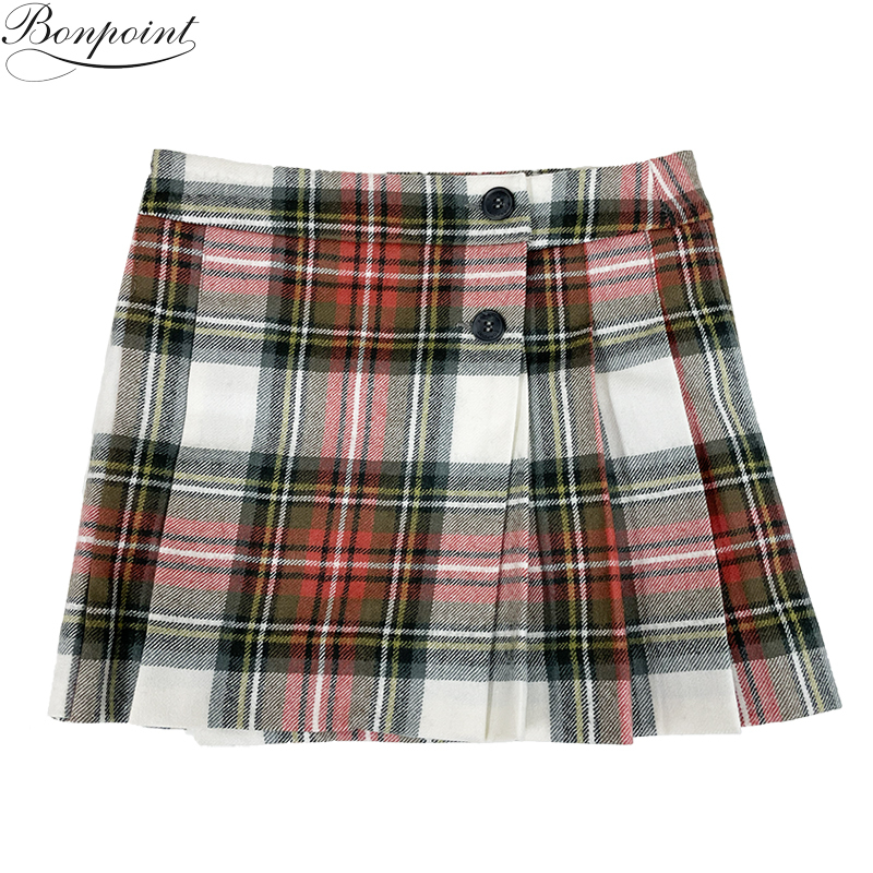 Bonpoint Bonpoint новый товар outlet 6A/120 cm проверка юбка W04GSKW00005 451A девочка женщина ребенок Junior параллель импортные товары 