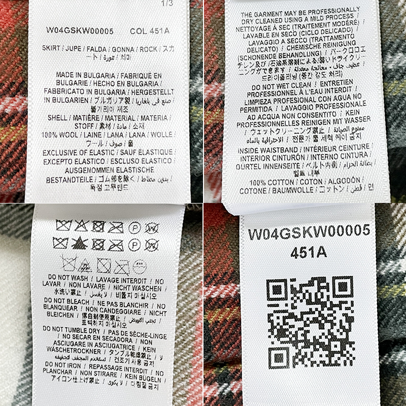 Bonpoint Bonpoint новый товар outlet 6A/120 cm проверка юбка W04GSKW00005 451A девочка женщина ребенок Junior параллель импортные товары 