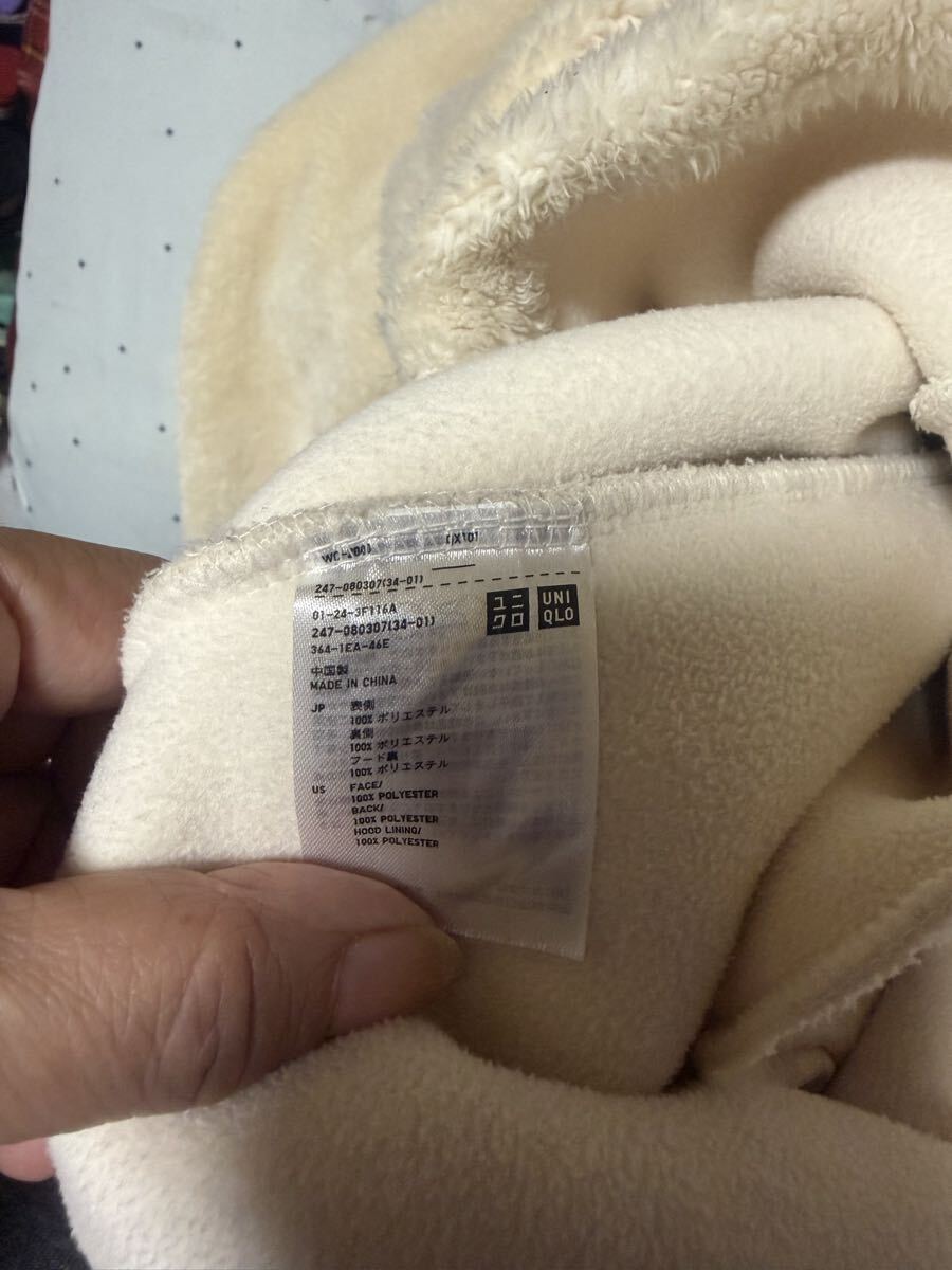 ☆☆ユニクロのフリーズパーカー. L.オフホワイト☆☆_画像3