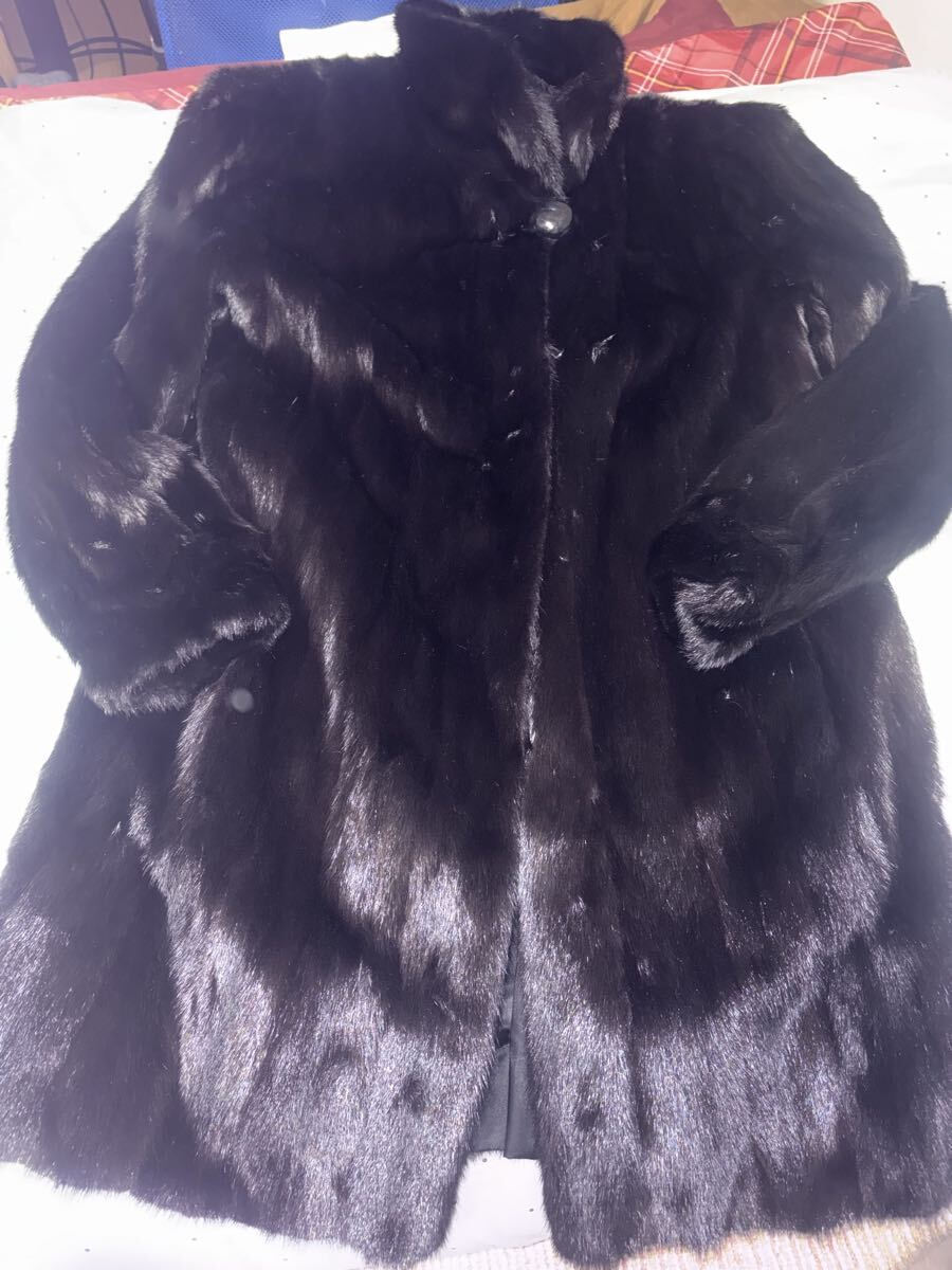 ☆☆リアルミンク毛皮のコート.F.ブラック系☆☆_画像1