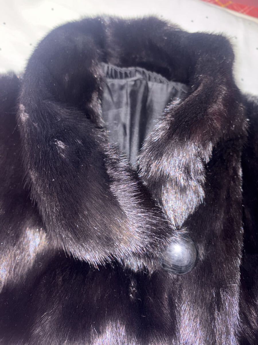 ☆☆リアルミンク毛皮のコート.F.ブラック系☆☆_画像2