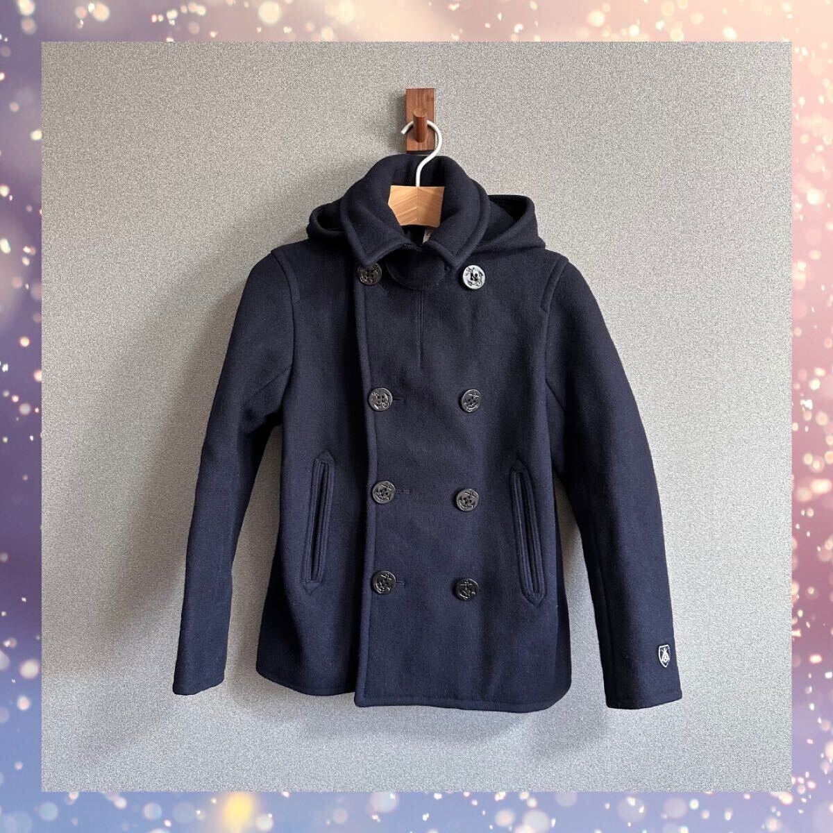 【美品】ORCIVAL オーシバル ピーコート サイズ16 ネイビー メルトンウール_画像3