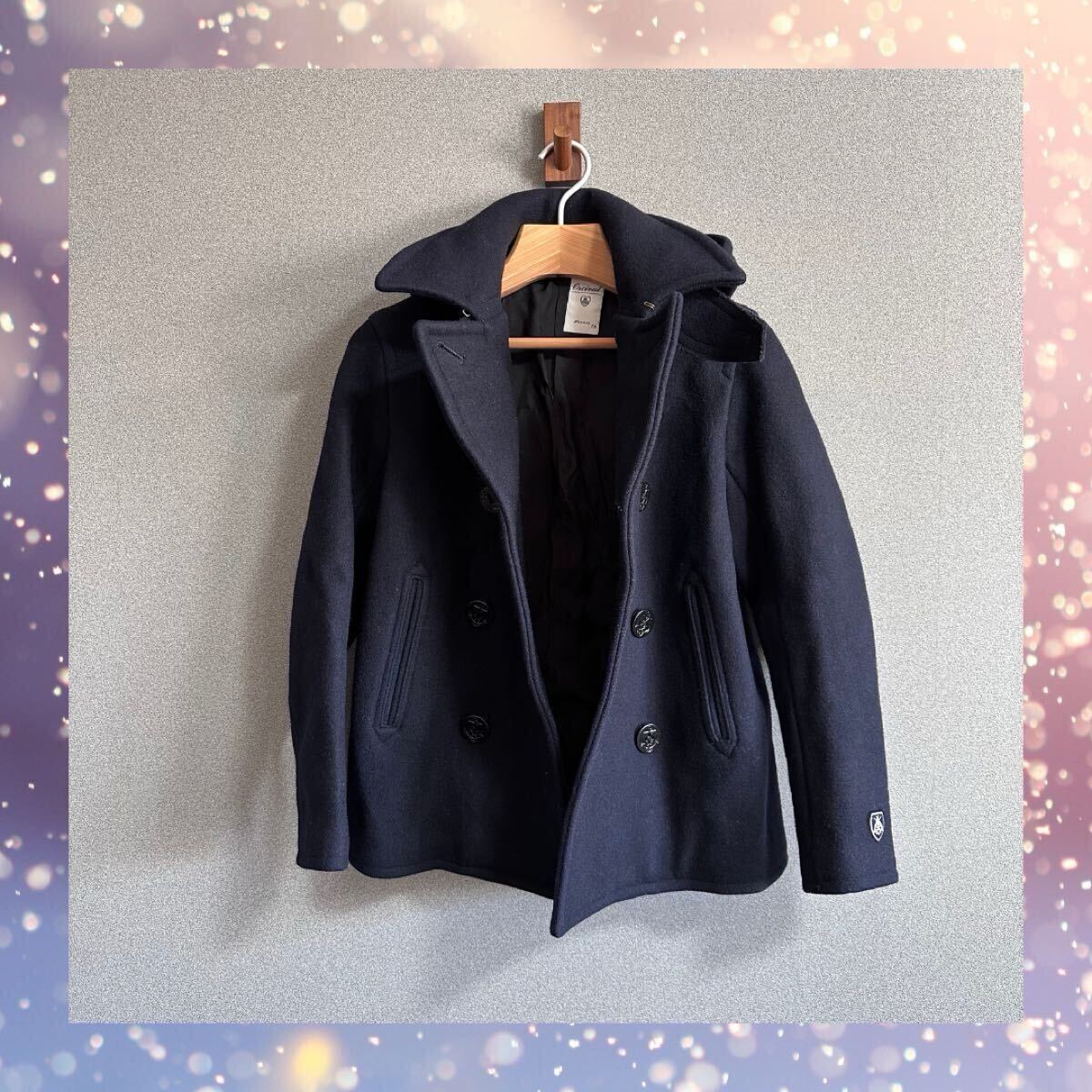 【美品】ORCIVAL オーシバル ピーコート サイズ16 ネイビー メルトンウール_画像4