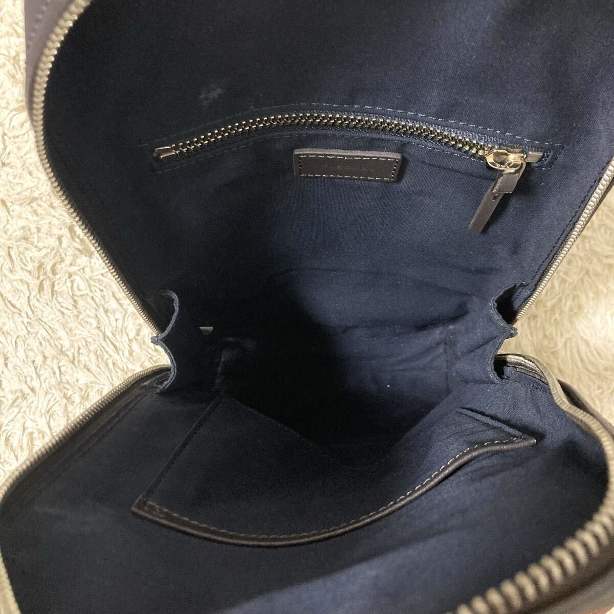 1 иен ~ превосходный товар Paul Smith Paul Smith сумка на плечо кожа темно-синий цвет блок мужской женский сумка "body" наклонный ..