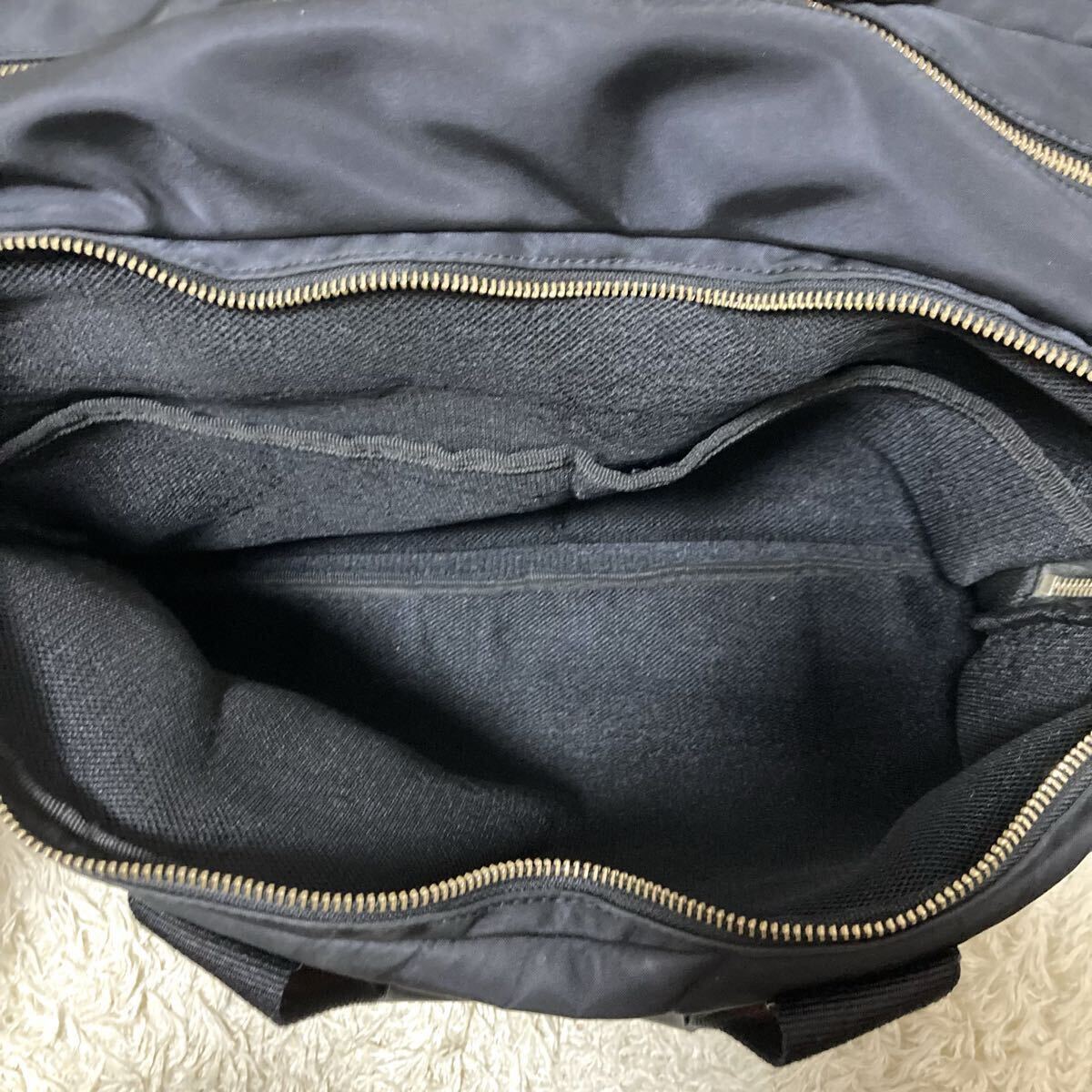 1 иен ~ прекрасный товар Paul Smith мужской портфель сумка на плечо кожа нейлон черный бизнес 2way ходить на работу посещение школы мульти- полоса 