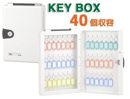 キーボックス 鍵40本収納 壁掛け 専用ホルダー付き キーケース 持ち運び 施錠可能 幅22.3× 奥行6.5× 高さ32.7cm 鍵保管庫 95213 送料無料_画像1