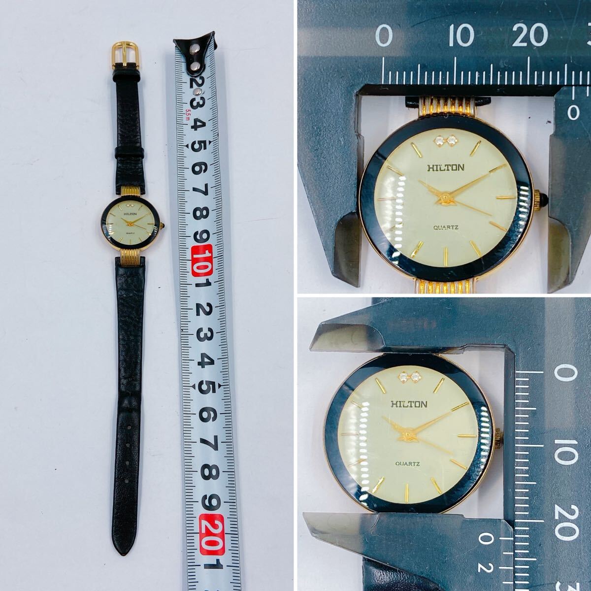 [1 иен ~] 11B022 HILTON Hill тонн наручные часы 18K кварц размер фотография .. оригинальная коробка есть 