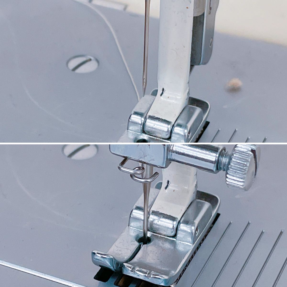 11B076【1円〜】RICCAR リッカー ミシン マイティ1000 裁縫 裁縫道具 縫い物 プーリーと針の連動稼働 通電のみ確認済 _画像7