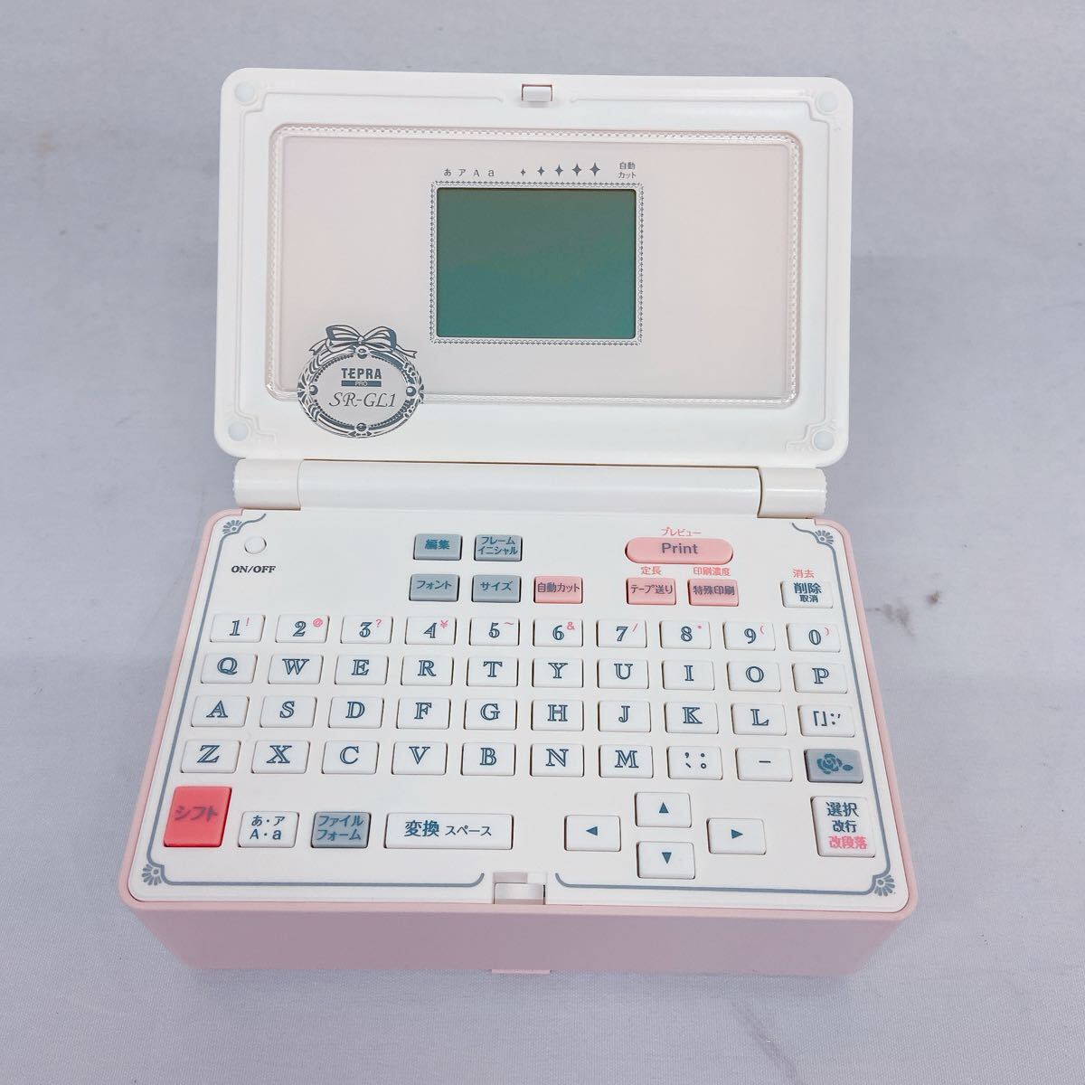 11D013 TEPRA テプラ ラベルライダー テプラプロ SR-GL1 ガーリーテプラ カートリッジ付 ピンク_画像2