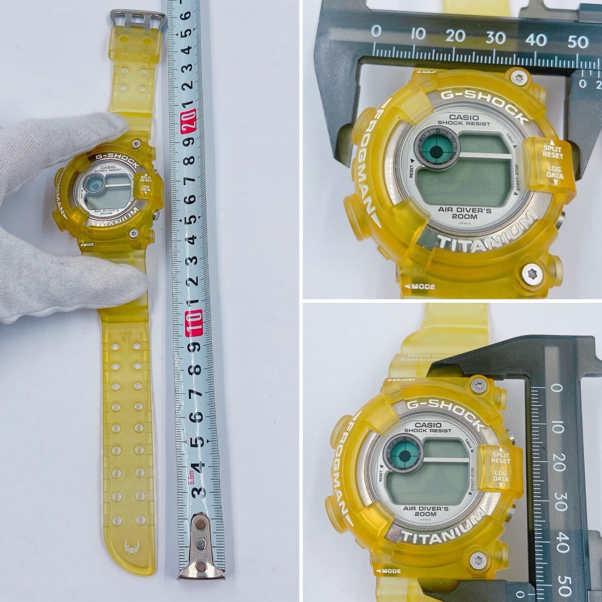 11E049 CASIO カシオ G-SHOCK Gショック FROGMAN フロッグマン デジタル 腕時計 DW-8201WC 時計 服飾小物 ファッション スケルトン クリア_画像9