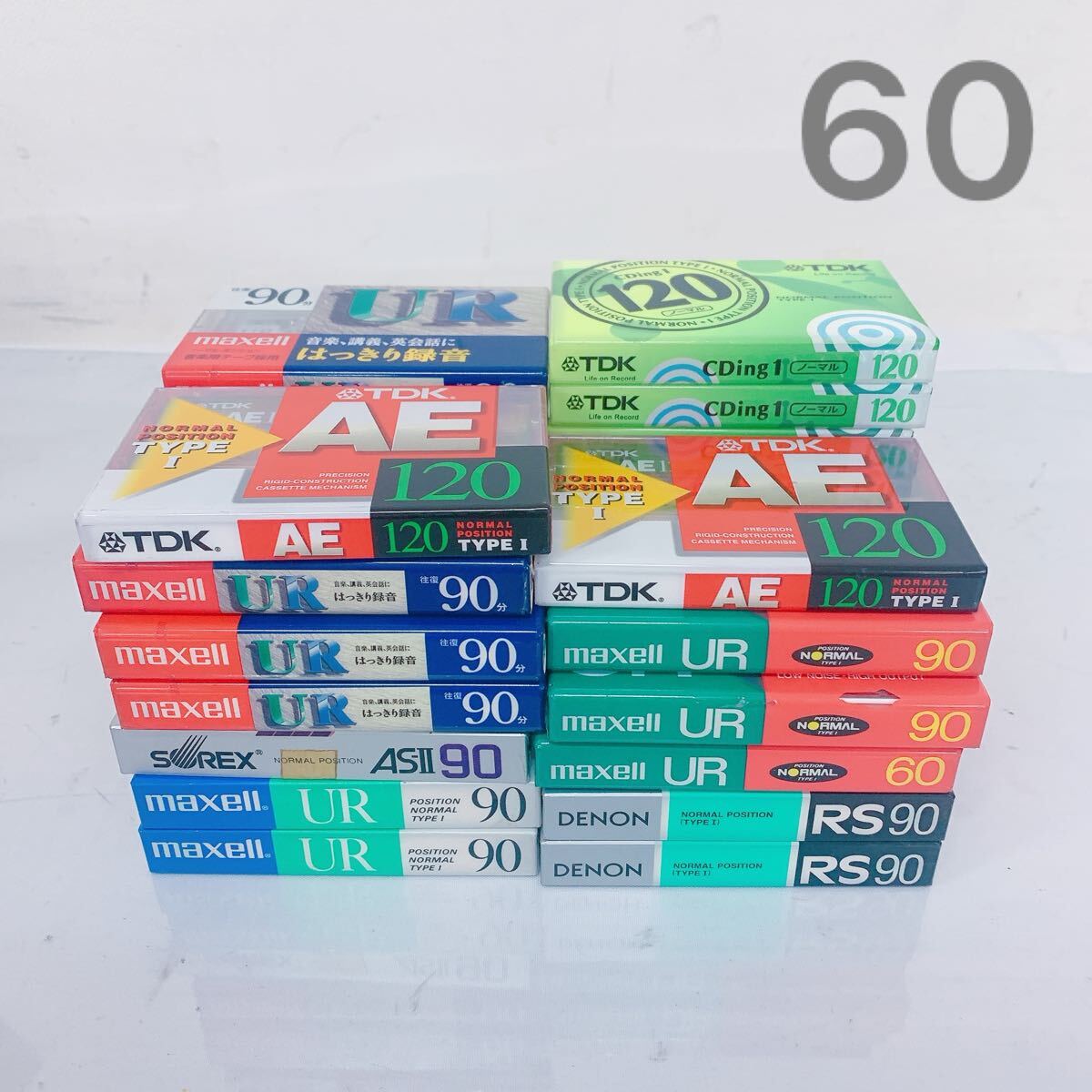 11E070 [ нераспечатанный ] обычный кассетная лента 28шт.@ суммировать кассета запись воспроизведение retro maxellmak cell DENON Denon TDK