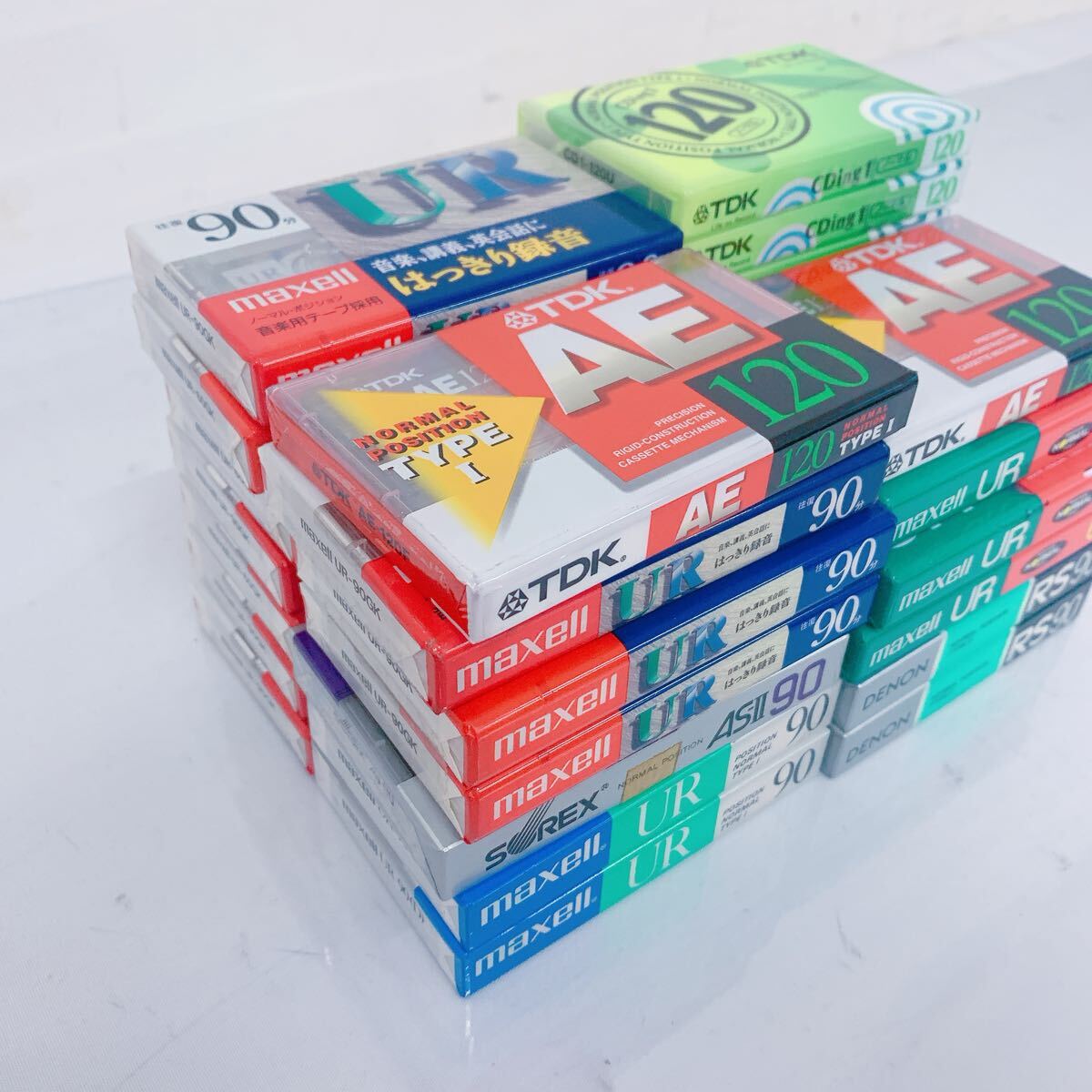 11E070 [ нераспечатанный ] обычный кассетная лента 28шт.@ суммировать кассета запись воспроизведение retro maxellmak cell DENON Denon TDK