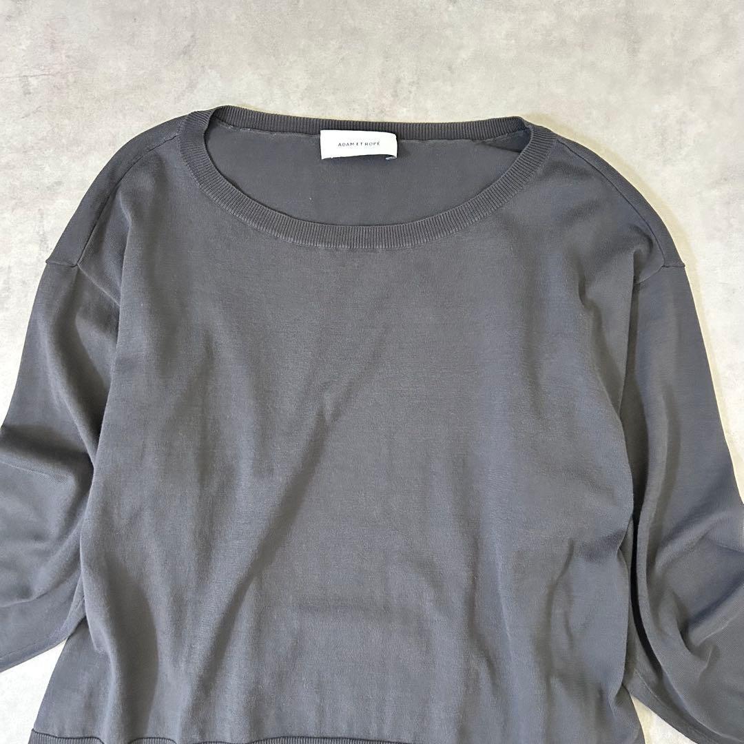 【ADAM ET ROPE】上品スモーキーブラウトップス／ゆったり38（M相当）_画像3