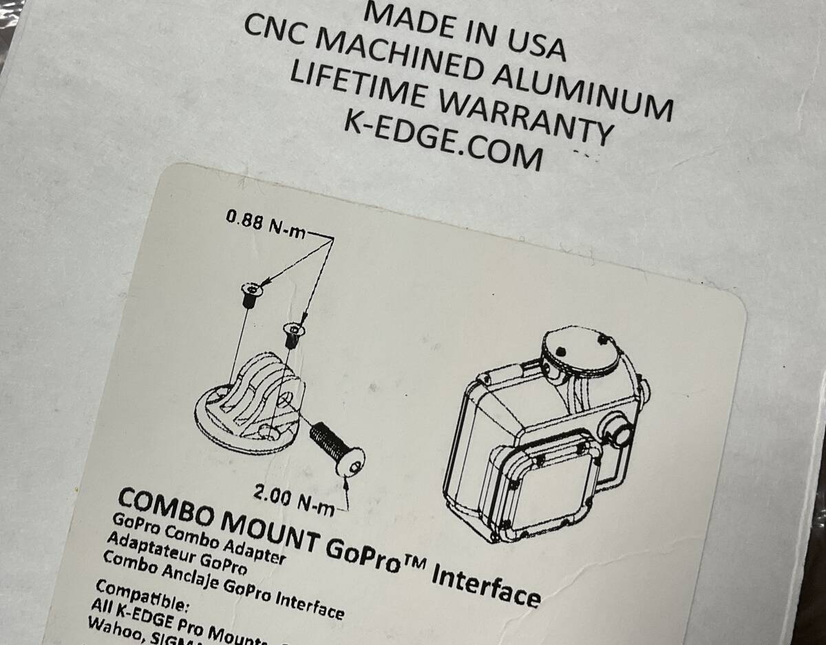 【未使用新品】K-EDGE コンボ マウント インターフェイス ケーエッジ 338370001 サイコン GoPro 自転車_画像3