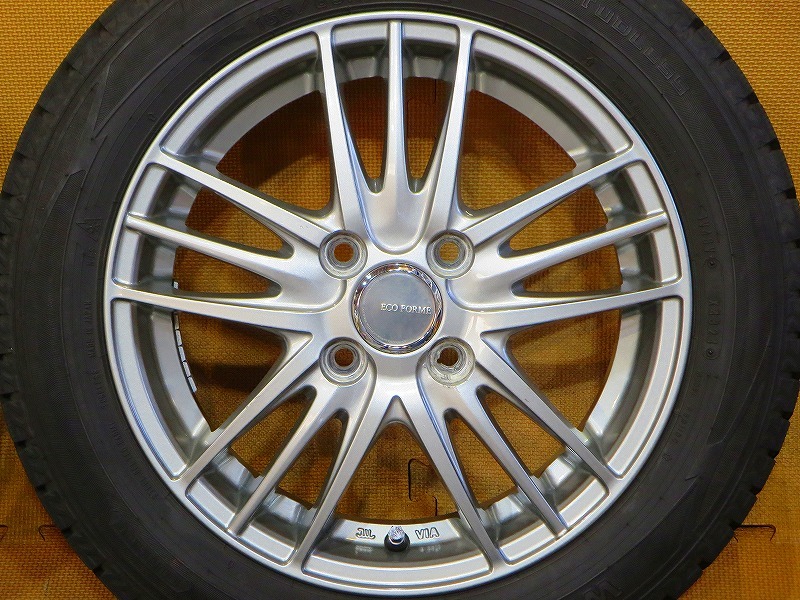 イボ残 バリ溝【24年製ダンロップウインターマックス02 155/65R14】14インチ ムーヴ タント ワゴンR スペーシア ルークス N-BOX N-ONE(1F)_画像4