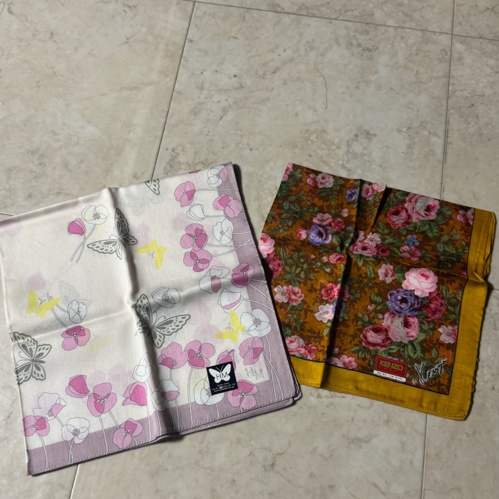 ⑥メーカー色々 レディース ハンカチ 12枚セット●マリクレール ウンガロ イブサンローランなど●未使用品 保管品_画像6