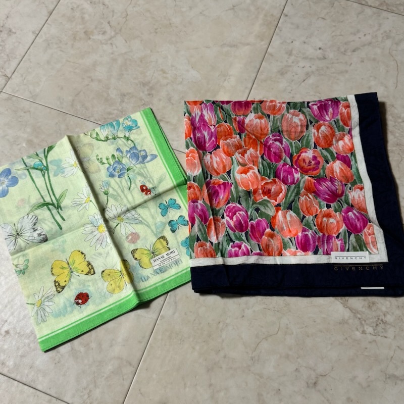 ①メーカー色々 レディース ハンカチ 12枚セット●プライベートレーベル ウンガロ バーバリー ニナリッチなど●未使用品 保管品_画像4